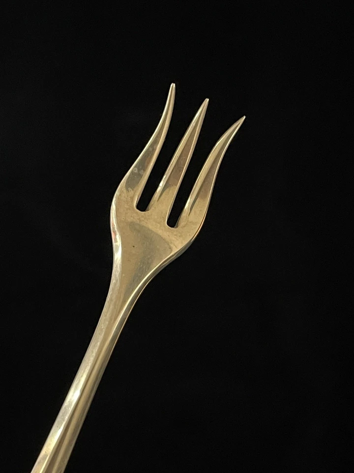 12 tenedores de mariscos vintage Dirilyte Derigold Regal 6 1/4" cubiertos tono dorado Foto 3 de 4