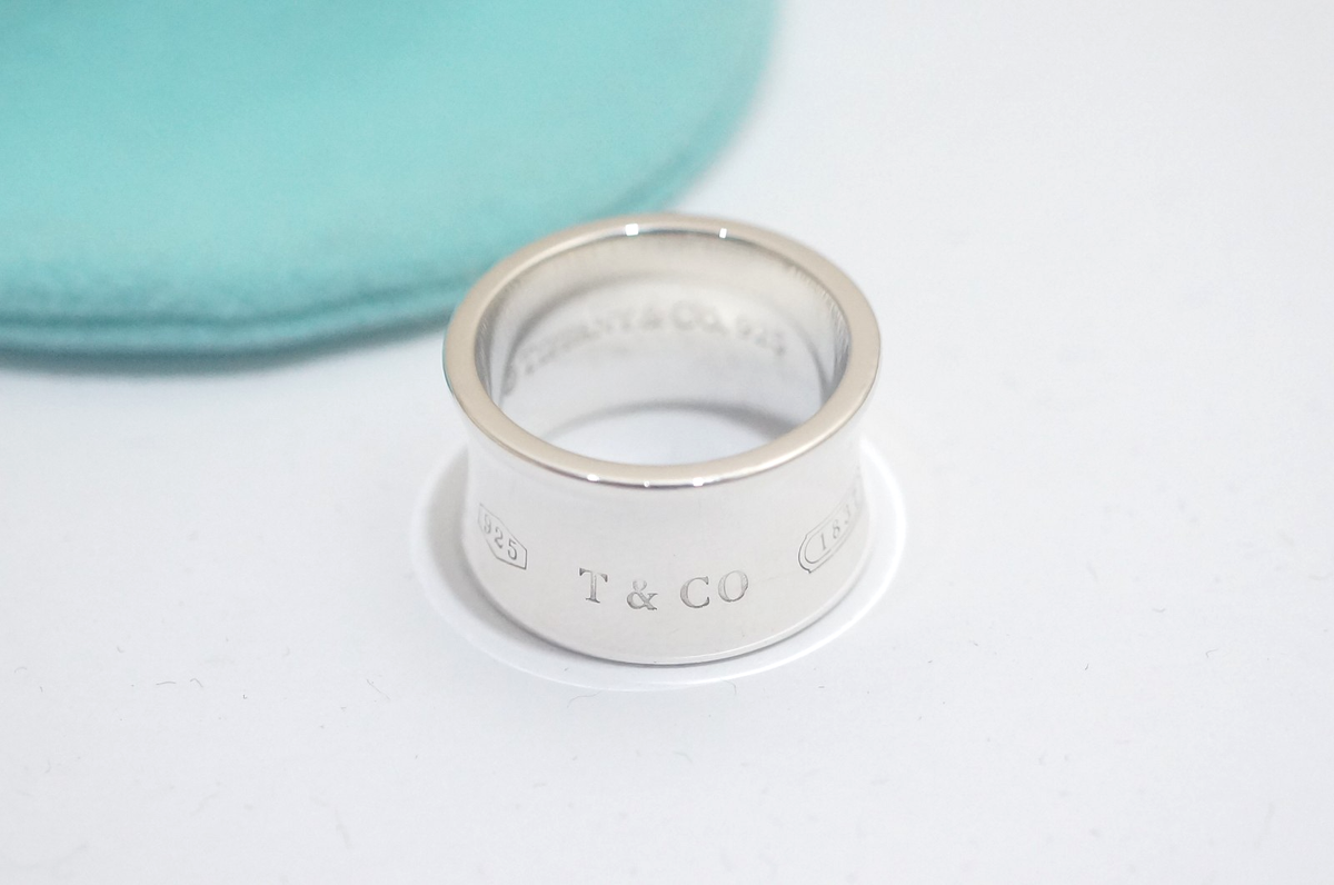 Tiffany & Co. Sterling Silver 1837 Wide 12mm Band Ring Size 7