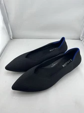 Rothy's Women's The Point II Flats Black Knit Pointed Toe Shoes US Size 8