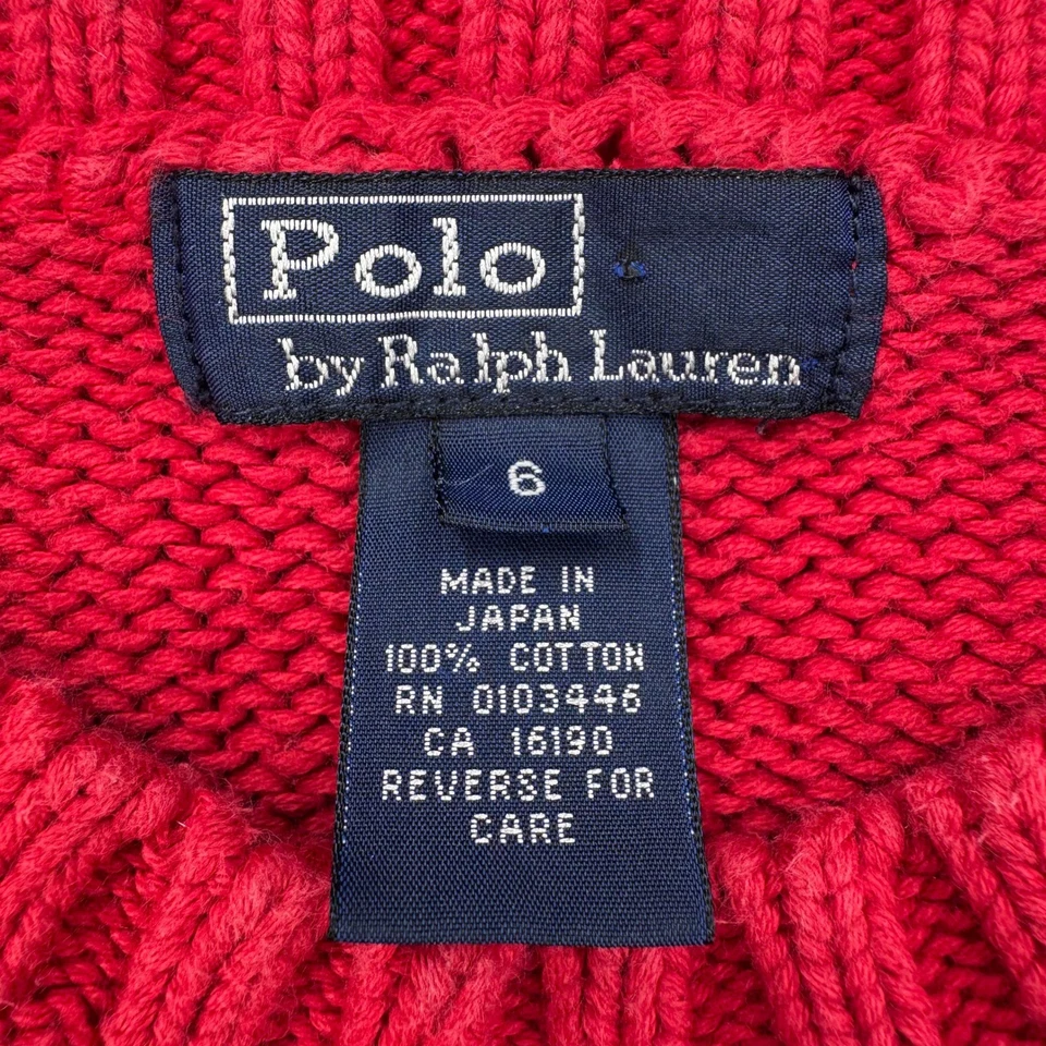 Polo Ralph Lauren Boys Sweater Size 6 Red Crew Neck Christmas Heavyweight Preppy - Image 3 of 4