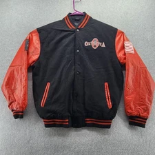 Joe Weider Olympia Jacket Mens Large Black Red Leather Varsity 2021 Bodybuilding