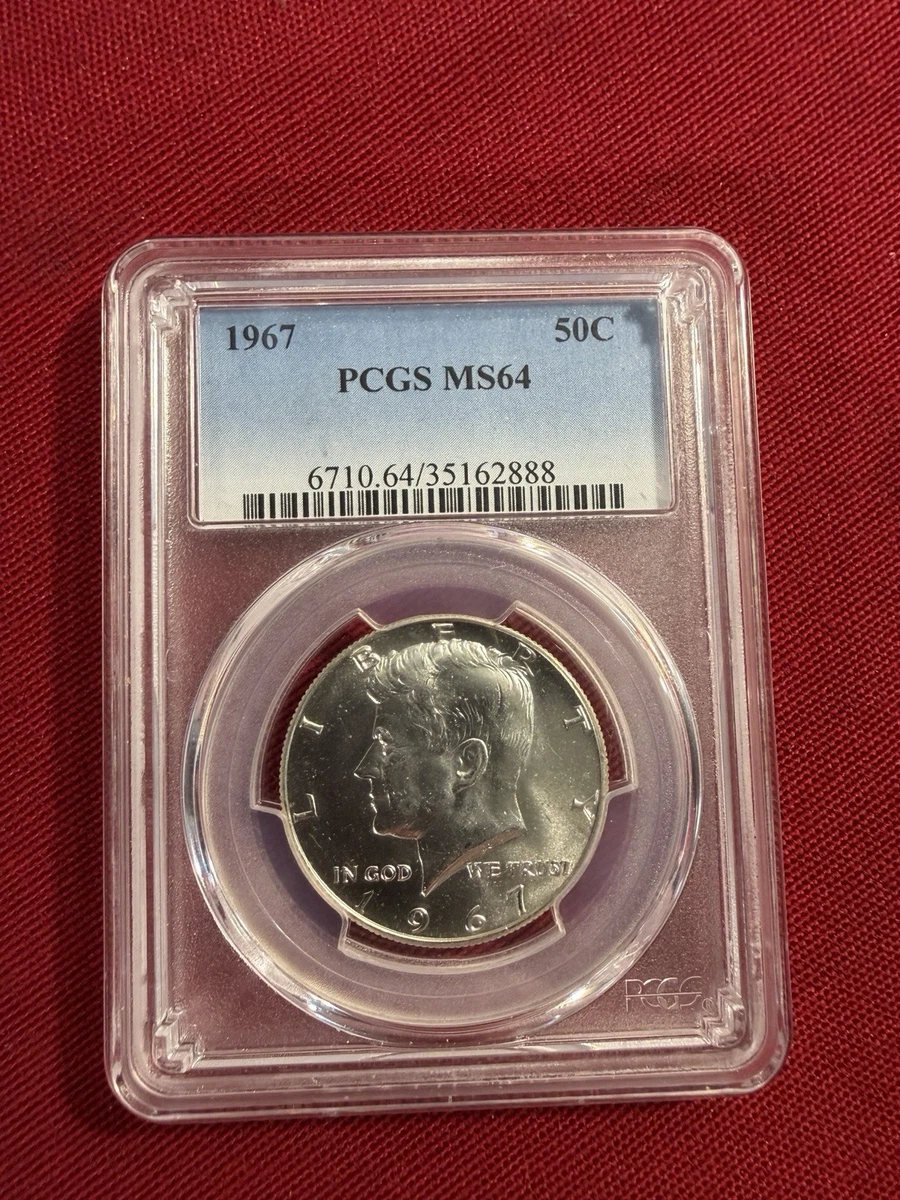 アメリカ 1964 PCGS MS64 PCGS Certified MS 64 Graded 1967 Kennedy US Half Dollars (1964-Now