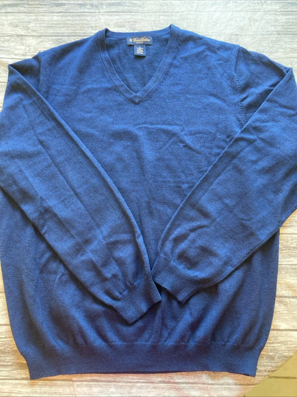 Brooks Brothers Blue Sweater Mens Extra Fine Merino Wool Vintage Size XL