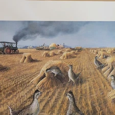 Sharptails At Harvest Time. Les Kouba. Signed/Numbered Print. Limited Edition 2