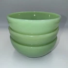 Vtg Fire King Jadeite Green Glass Chili Soup Cereal BOWL Set Lot 3 - 5”