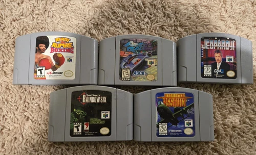 n64 game lot jeopardy, ready2rumble, aerofighter assault, rainbow six, aerogauge