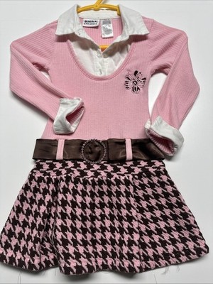 Blueberi Boulevard Infant Girls Sweater Knit Dress 3T Y2K Look School Girl