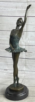 Milo Bronze Nude Sculpture Patina Dancer Statue Figure Woman Ballerina Artwork
