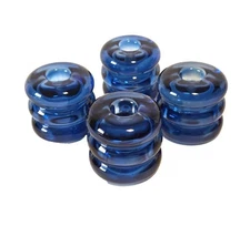 Room Essentials 4pk Blue Glass Candle Holders Reversible Tealight or Taper