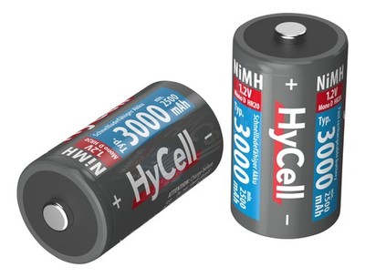 2x HyCell NiMH Akku Mono D Typ 3000mAh (min. 2500mAh) HR20 5035312