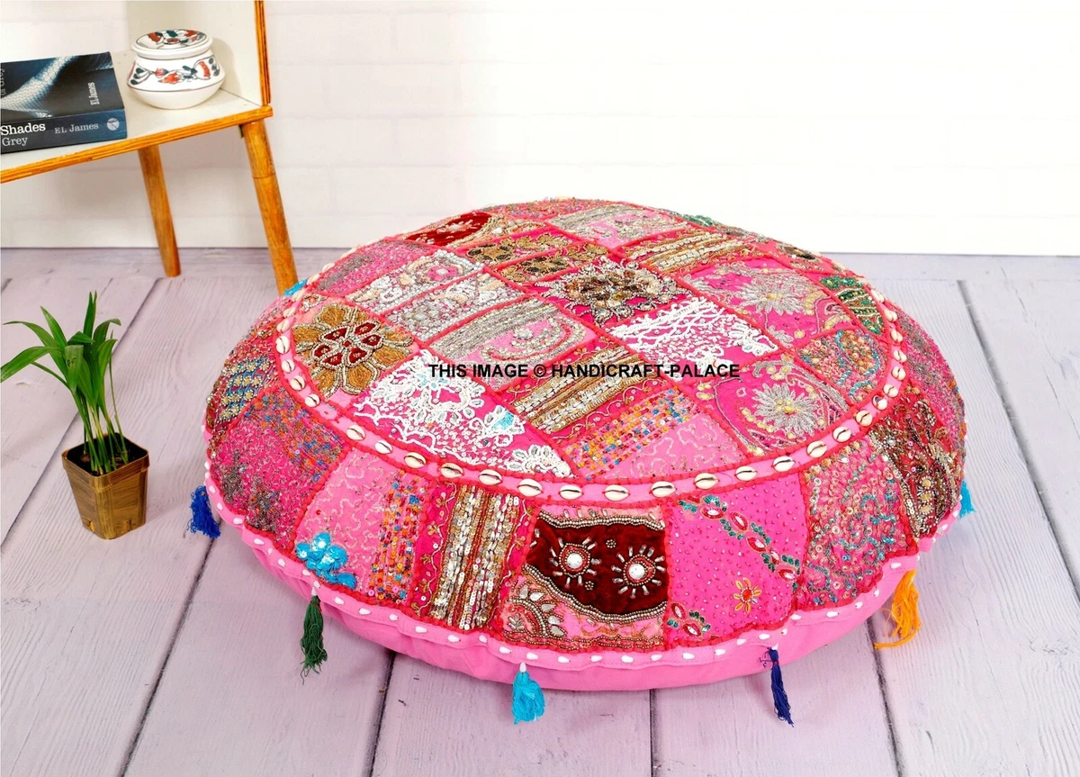 Embroidered top floor cushion