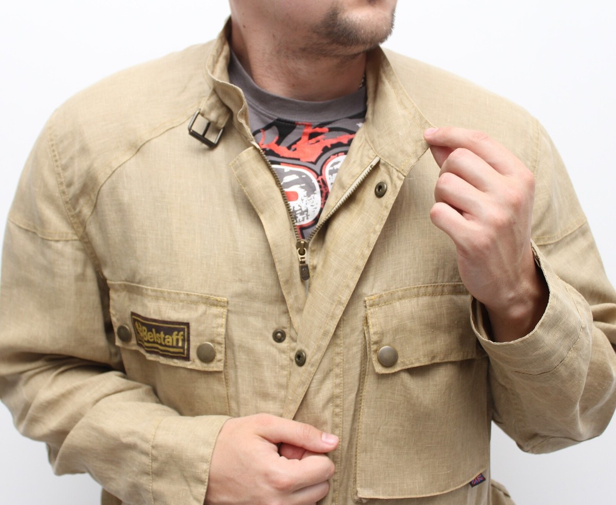 ✴︎SALE✴︎【Belstaff】Trialmaster ショート(Men’s) Men's BELSTAFF Linen Belted Biker Motorcycle Jacket