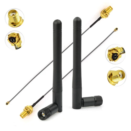 2-Pack 2.4GHz WiFi 5dBi Antenna SMA Male with IPX U.FL Cable for WiFi IP Camera