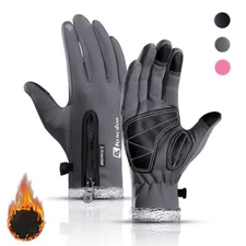 Winter Warm Gloves Waterproof Touchscreen Non-Slip for Driving Cycling Skating