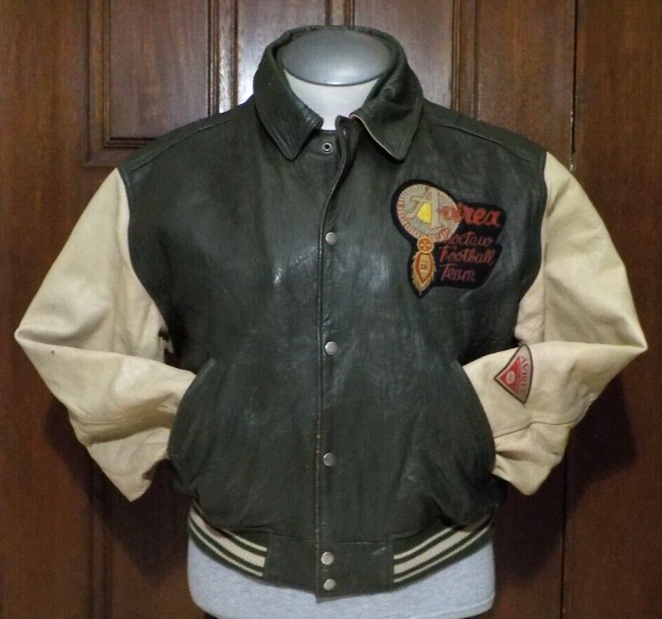 AVIREX CHOCTAW フットボールジャケット AVIREX CHOCTAW FOOTBALL TEAM LEATHER VARSITY JACKET GREEN