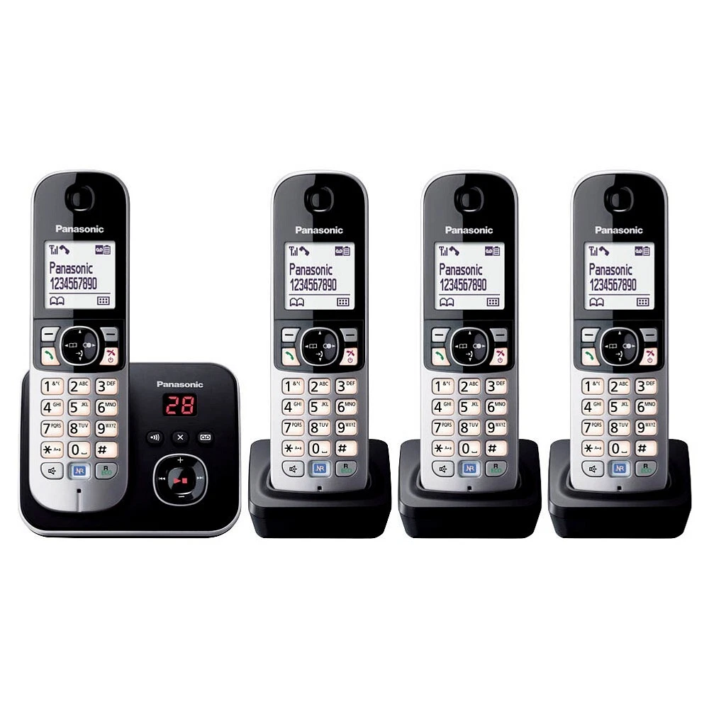 Panasonic KX-TG6824GB 4x Schnurloses Telefon Anrufbeantworter  