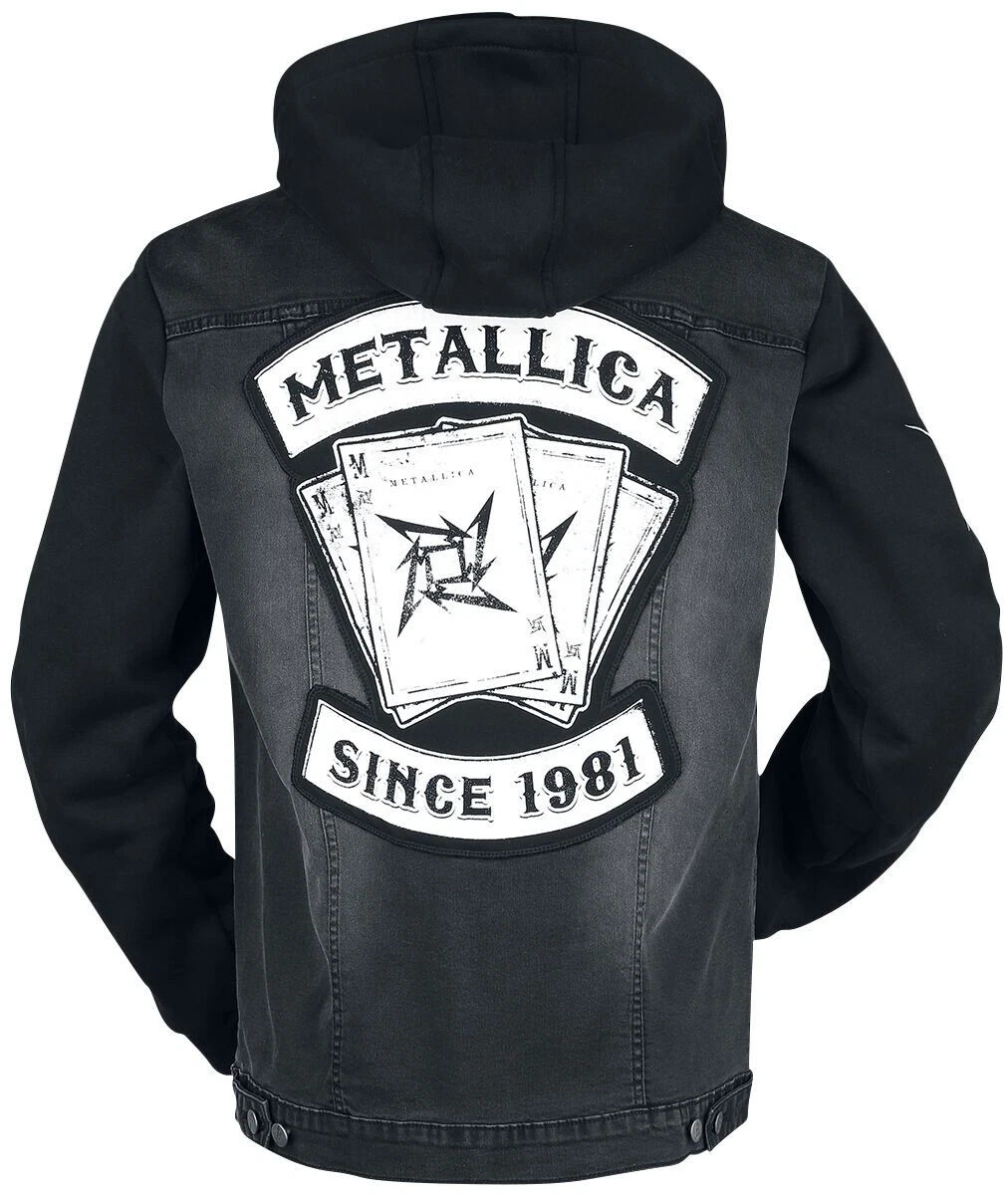 Metallica Vintage Ultra Rare Jacket Licensed Metallica Denim Battle Vest Hoodie