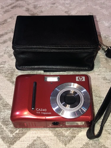 HEWLETT PACKARD MODEL CA350 DIGITAL CAMERA 10.0mp in RED w/ 2GB SD CARD