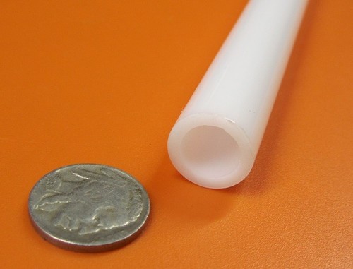 Delrin Acetal White Tube 0.625" Oversize OD  x .500" Undersize ID x 24" Length - Foto 6 di 9