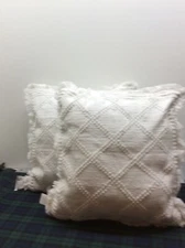 VCNY Home Decorative Pillow 22 x 22 White Set of 2