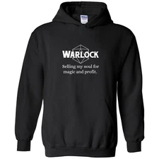 RPG Class Quote Warlock - Tabletop Game Fantasy Adventure Joke Hoodie - Black