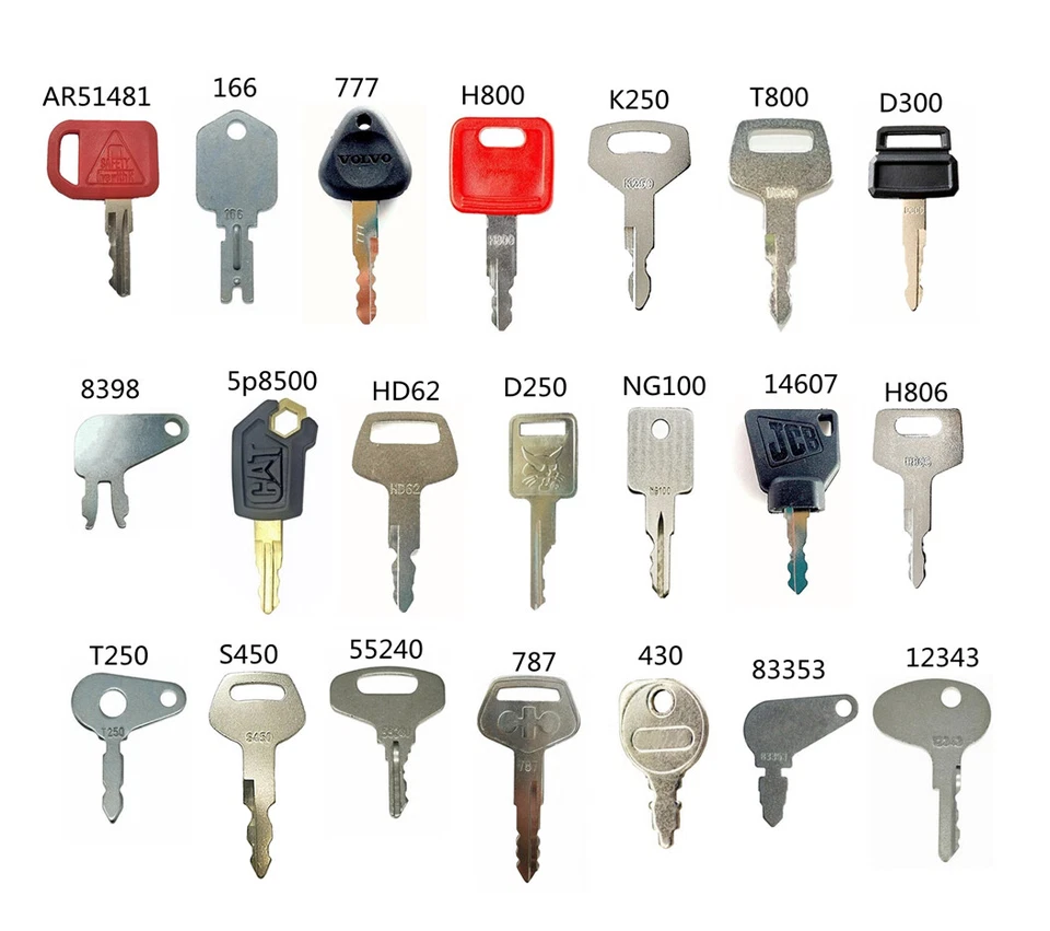 21pcs Heavy Equipment Construction Keys set for Case CAT Komatsu Bobcat JD TCM - Image 2 of 4