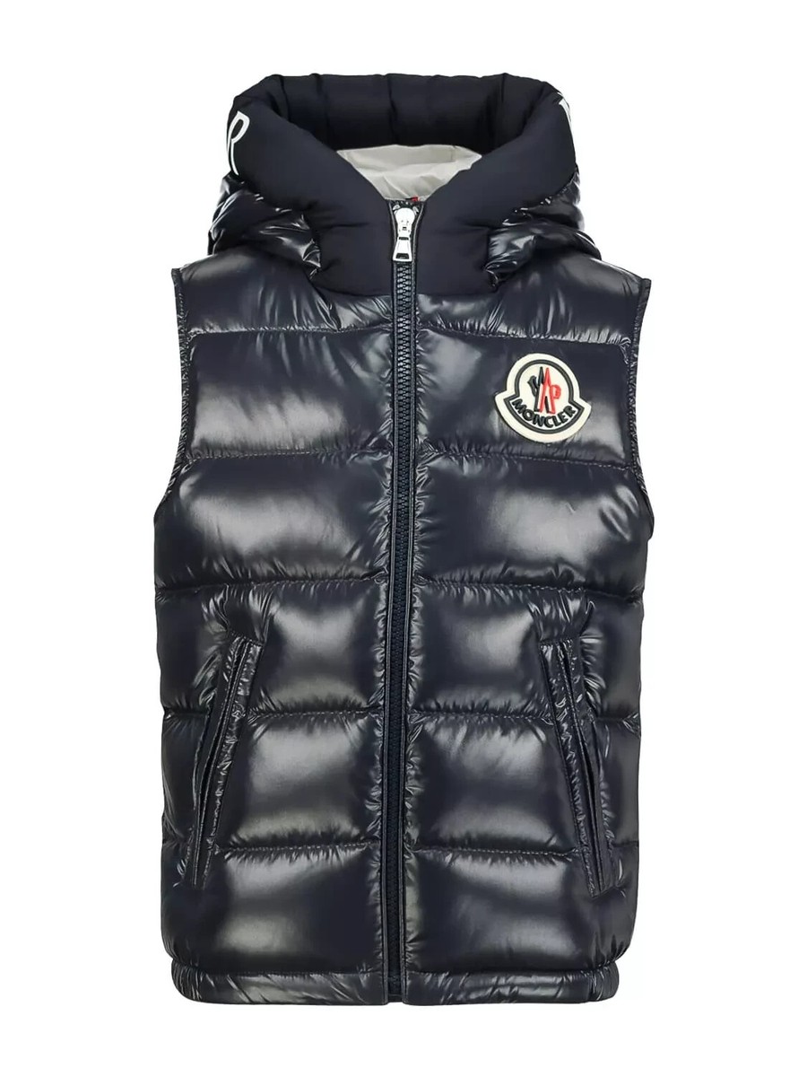 MONCLER ENFANT vest MONTREUIL Blue for boys Size Y14 #SJ857