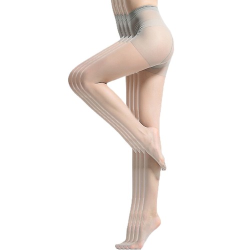 4 Pares Dama 5 Denier Pantimedias Ultra Delgadas Cintura Alta Elastizadas Medias Transparentes Verano - Imagen 14 de 17