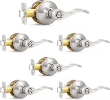 Probrico Privacy Door Levers Wave Style Handles Keyless Lock Bed Bath Door Locks