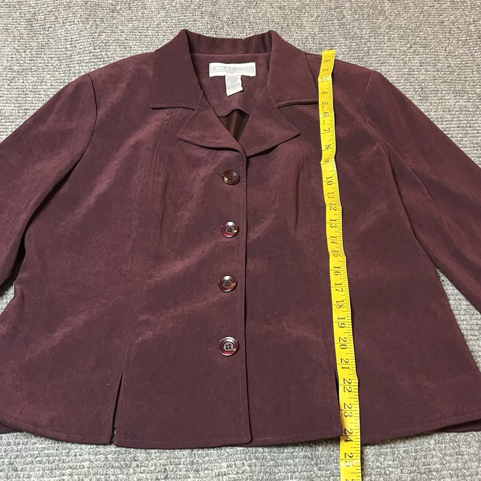 Винтажный 90 куртка женщин размер 16 XL красный кнопка спереди длинным рукавом - Изображение 2 из 4