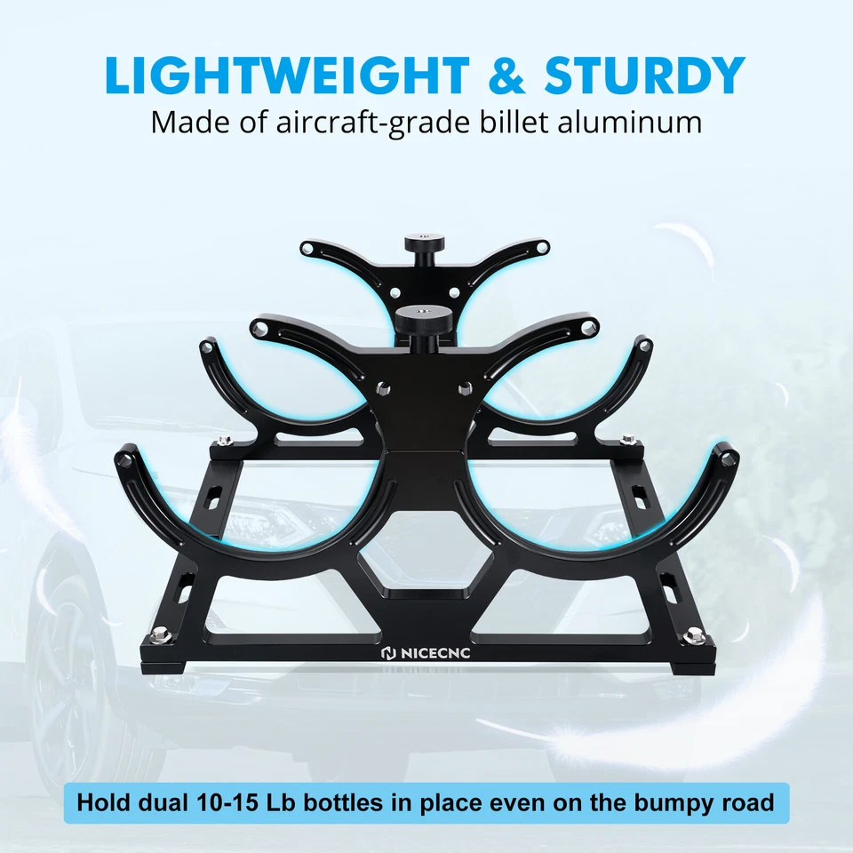 7" Dual Nitrous Bottle Holder For Ford Mustang For Chevrolet Camaro For Muscle - Image 4 of 4