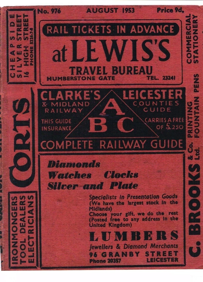 Leicester ABC Railway Guide Timetable 1953 - Image 1 of 1