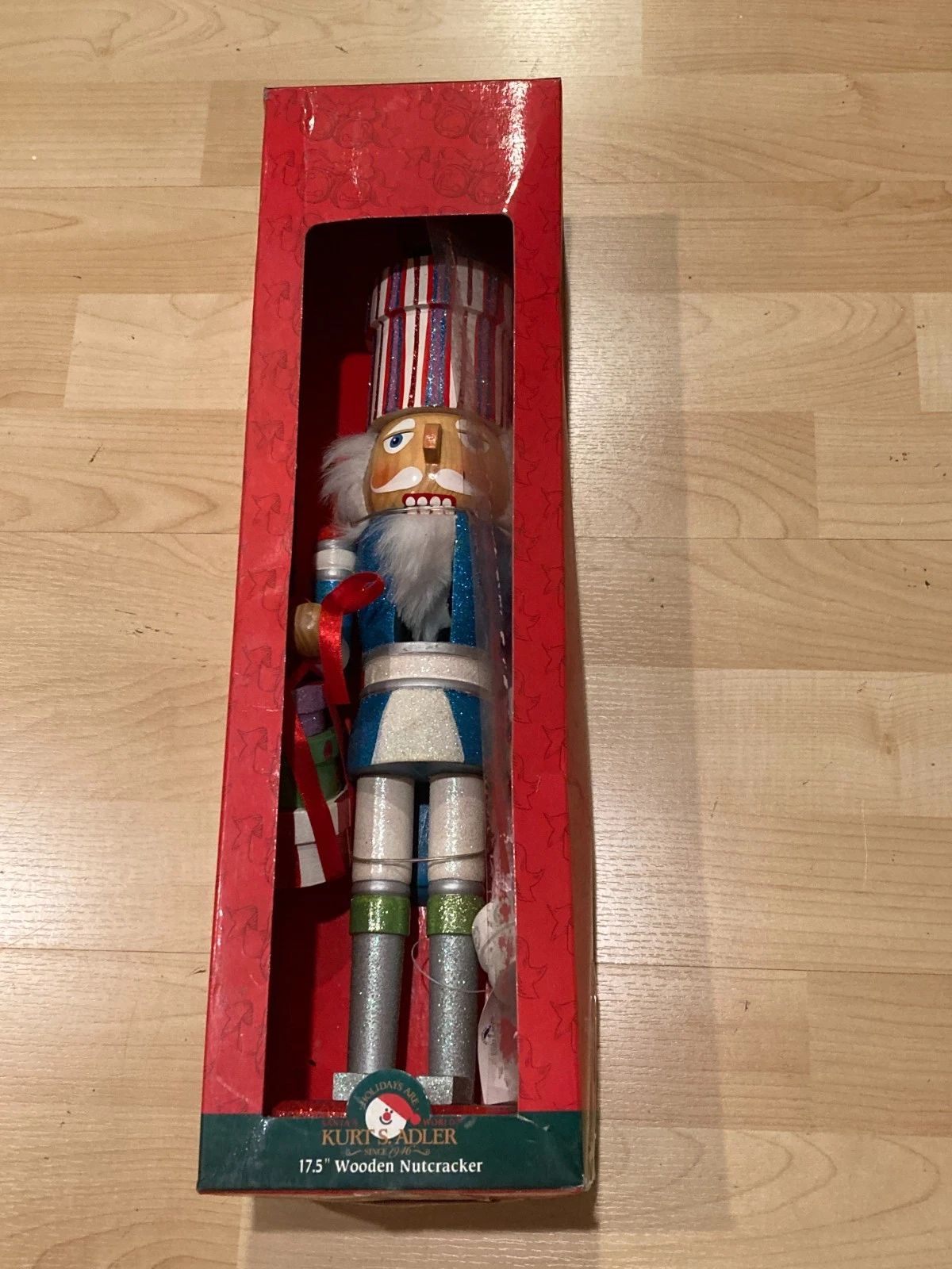 Vintage Kurt S Adler 17.5" Wooden Nutcracker In Box Knick Knackeries