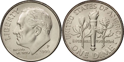 2006 P&D Roosevelt Dimes - Brilliant Uncirculated from OBW Bank Roll