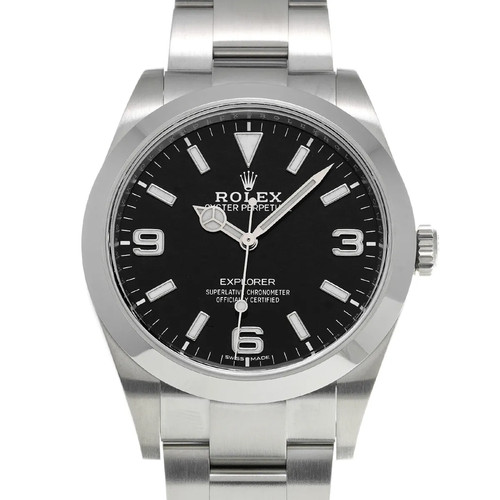 Rolex Explorer 214270 39mm Stainless Steel Black Wristwatch #W...