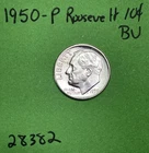 1950 Roosevelt Dime BU Uncirculated Mint State 90% Silver 10c Nice Toning