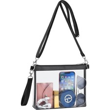 Clear Crossbody Bag Stadium Approved - Clear Purses for Women with Adjustable