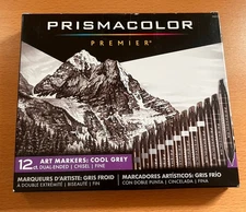Prismacolor Premier Double Sided Art Marker Set, Cool Grays 12pk