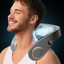 Neck Fans that Blow Cold Air Rechargeable,Quiet Leafless Hanging Neck Fan wit...