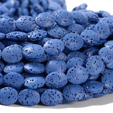 Light Blue Lava Gemstone Oval 10X8MM Loose Beads (D648)
