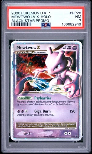 2008 MEWTWO LV.X HOLO DP28 BLACK STAR PROMO POKEMON PSA 7