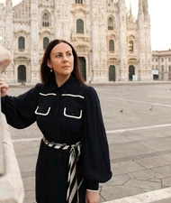 Zimmermann Dress Size 1 / AU 10 / US 6 Black Utility Shirtdress Midi Belted Silk