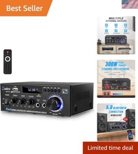 300W Compact Bluetooth Audio Amplifier System with FM Radio  Remote Control