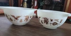 2 Vintage Pyrex Early American Mix Bowls 441 Cinderella 1.5 Pint Brown Americana