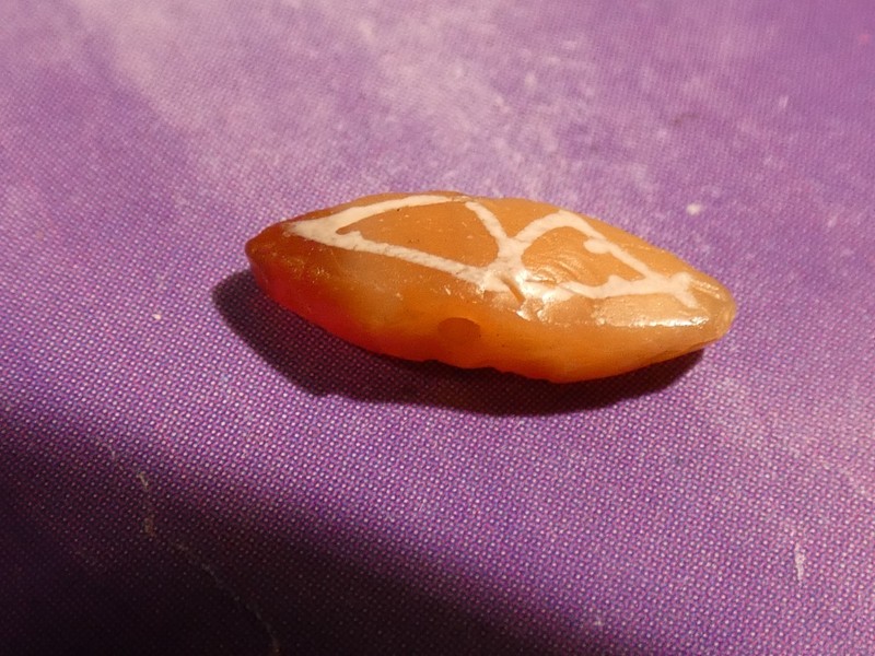 ANCIENT PYU KUSHAN LINE DECORATED TOGGLE SHAPED 4 EYE-INFINITY BEAD 12-4.6-3.0mm