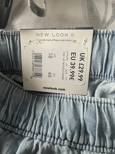 Ladies New Look Elasticated Waist Jeans Size 18 Regular