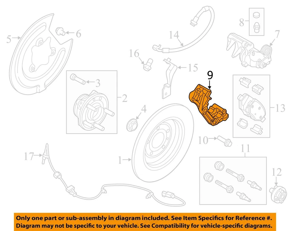 SE ADAPTA A FORD LINCOLN EDGE MKX 2013-2015 PLACA ASY - FRENO TRASERO DT4Z2B511B - NUEVO Foto 2 de 3