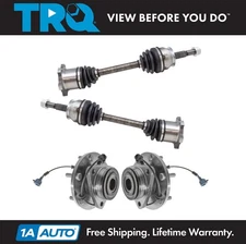 TRQ Front CV Axle Shafts & Wheel Hub Bearing Assemblies 4pc for Nissan Infinti