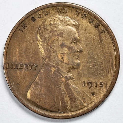 1915-S Lincoln Wheat Penny San Francisco Mint Fine (F)