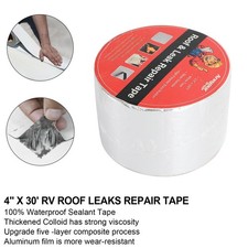 4"x30'/RV Sealant Tape UV Waterproof Roof Leaks Repair Tape Seal Sticky Silver A